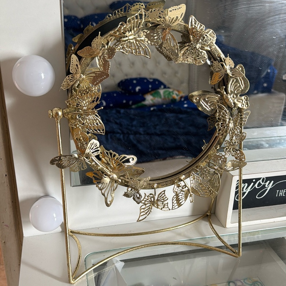 Elegant Gold Butterfly Vanity Mirror